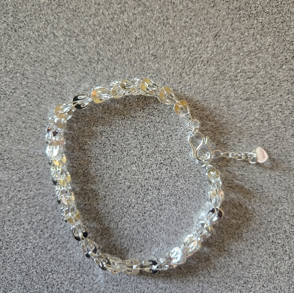 925 Sterling Silver Phoenix Tail Bracelet – Elegant & Minimalist Design About 8" - Picture 4 of 8